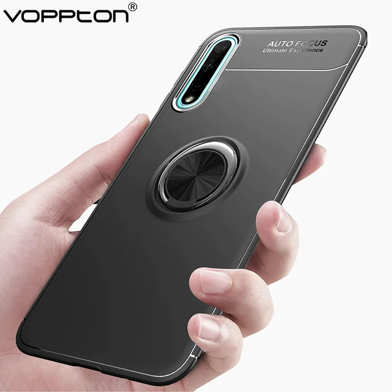 

Metal Finger Ring Case For Huawei honor 9X Pro Phone Case Car Magnetic Support Soft TPU Silicone Back Cover for Honor 9X Pro