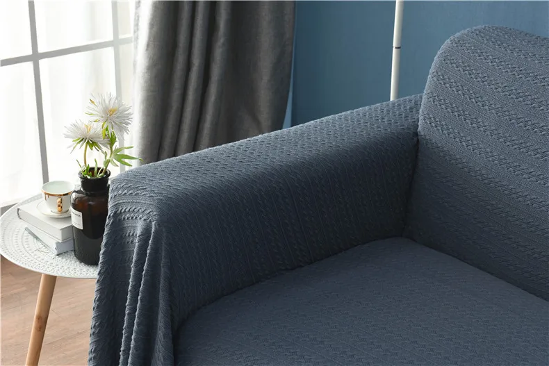 Нордический вязаный сплошной цвет полный Чехол универсальный диван-чехол все включено диван-одеяло один, двойной, три дивана подушка ткань