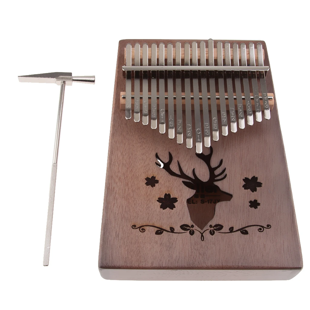 Kalimba 17-Key Thumb Piano, электрическое Пальчиковое пианино с тюнинговым инструментом, черное для детей и взрослых, коллекционное