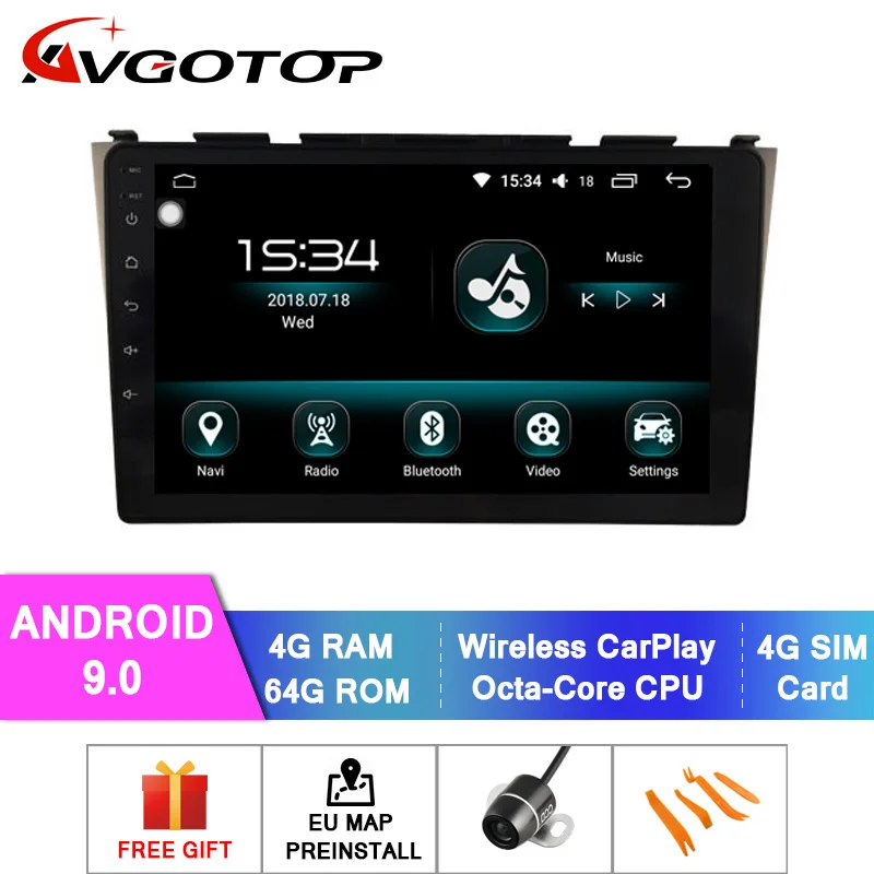 Excellent AVGOTOP Octa-Core Android 9.0 DVD Car Player FOR HONDA 2006-2011 CRV Built In 64GB Flash 4GB RAM Mirror Link 0