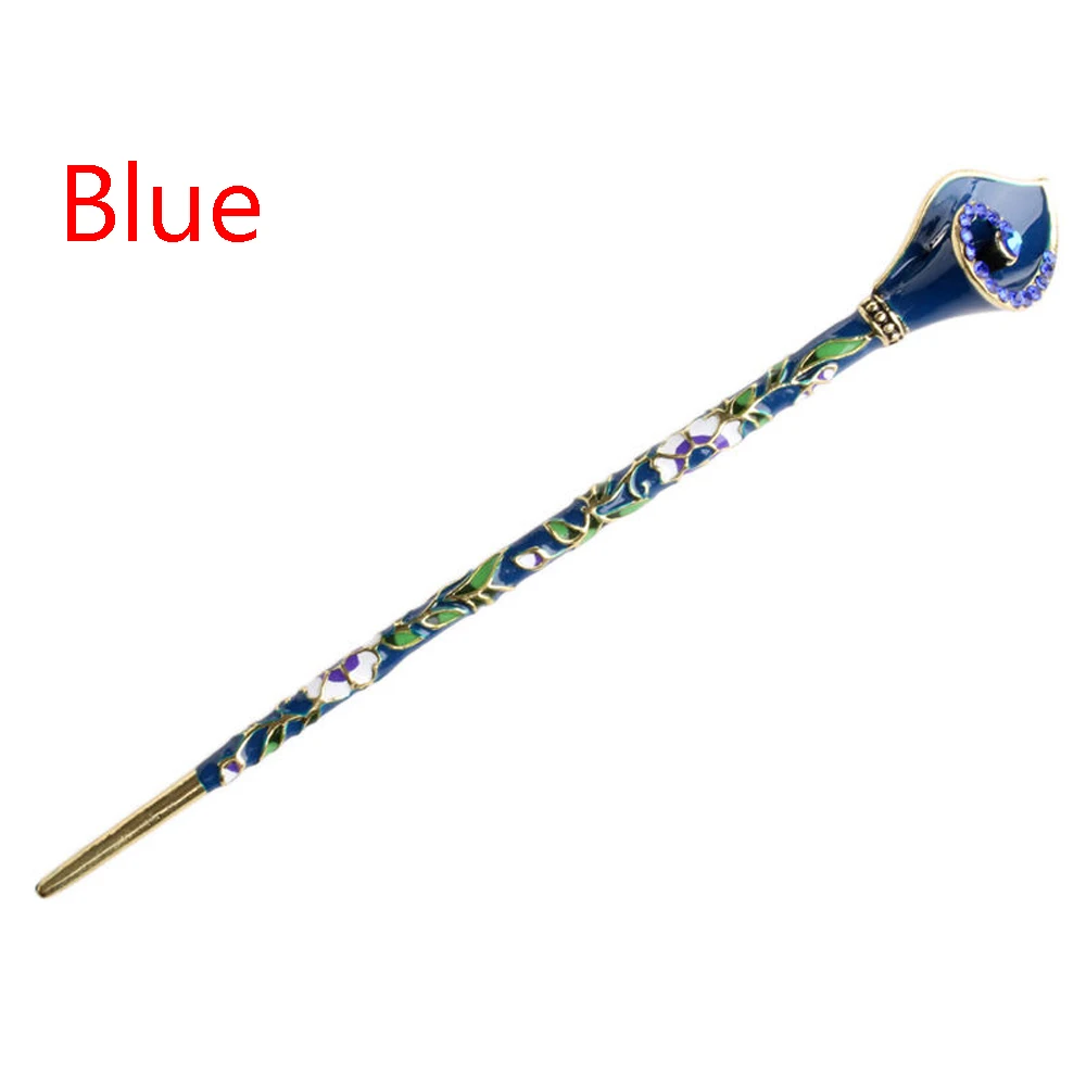 blue Случайный цвет, Женская повязка на голову с кристаллами и бабочками, Цветочные Шпильки, кисточки, стразы, заколки для волос, свадебные украшения для невесты, брелок для волос - Окраска металла: blue