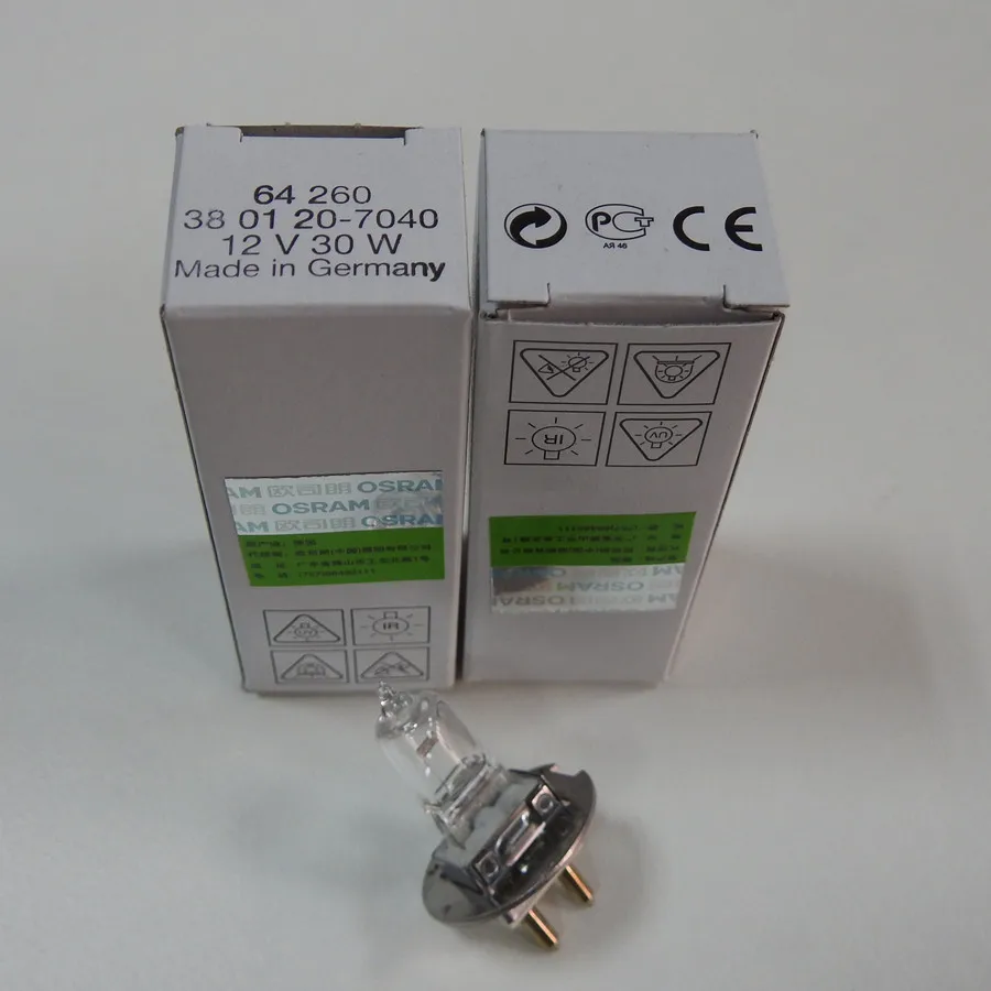 OSRAM 64260 3801 20-7040 12V 30W PG22 галогенная микроскоп лампа Zeiss щелевая лампа