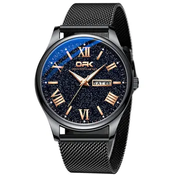 

OPK Men Watch Top Brand Fashion and Casual Waterproof Black Strip Luminous Hands Quartz Wristwatch Gifts for Male G8102