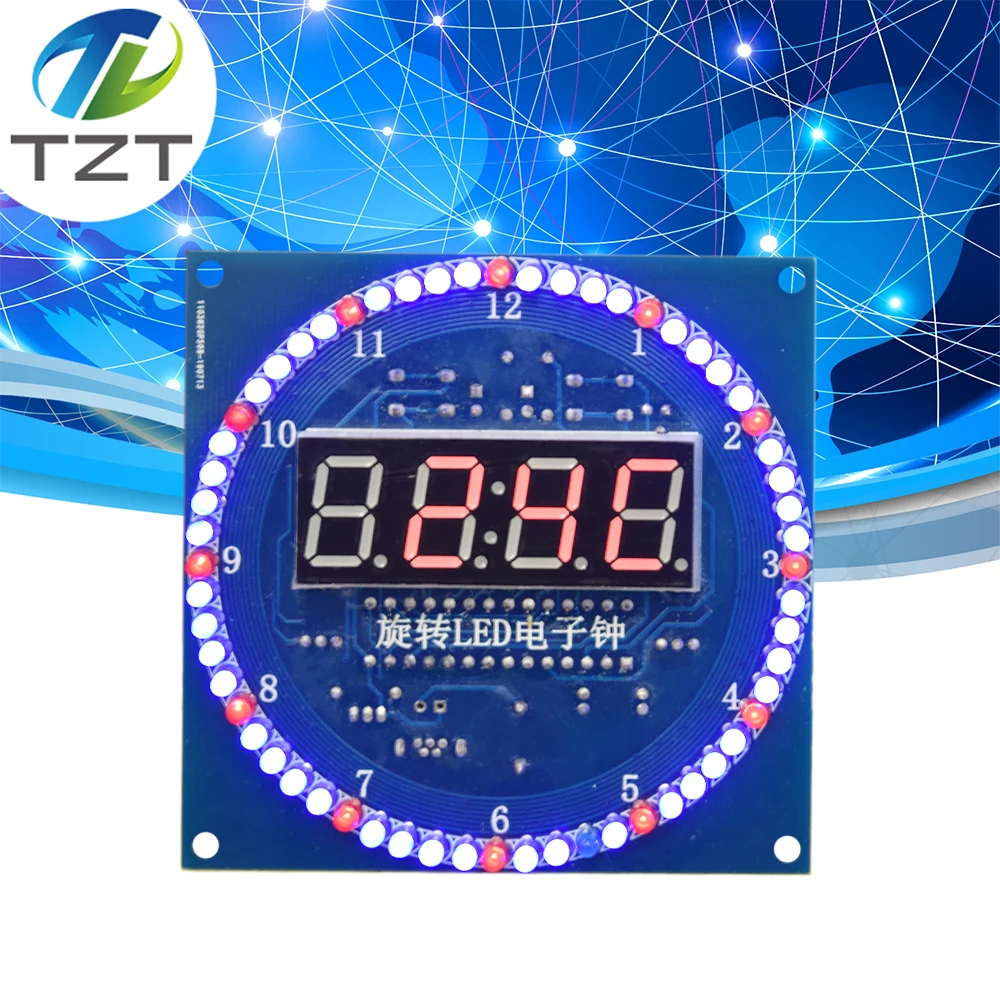 0.56" Red led Digital Display Electronic Time Clock DS1302+Thermometer+Voltag 