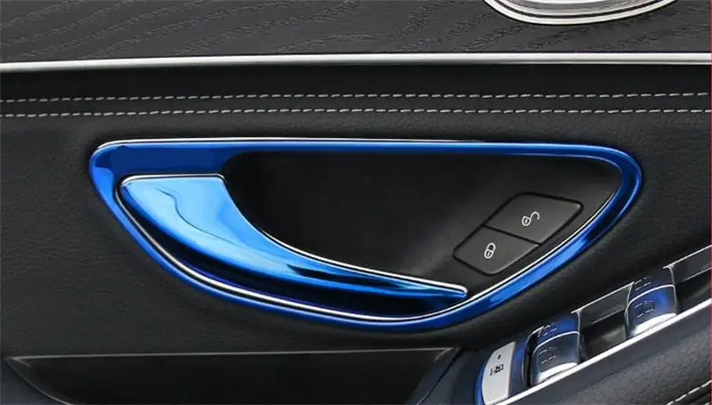 Автомобильный Стайлинг дверные ручки крышки отделка дверная чаша кнопки наклейки для Mercedes Benz C Class W205 GLC X253 интерьерные авто аксессуары