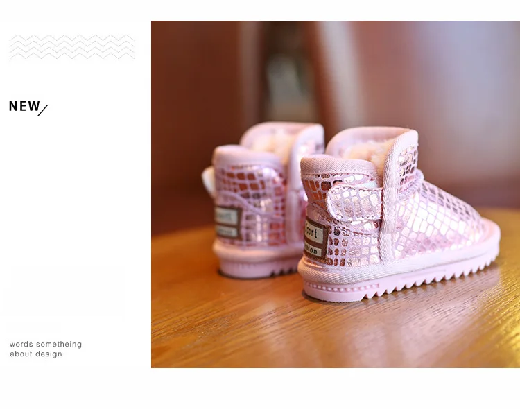 DIMI/детские зимние ботинки; коллекция года; теплая плюшевая зимняя обувь для младенцев; Модная хлопковая обувь для малышей; водонепроницаемые Нескользящие Детские ботинки из искусственной кожи