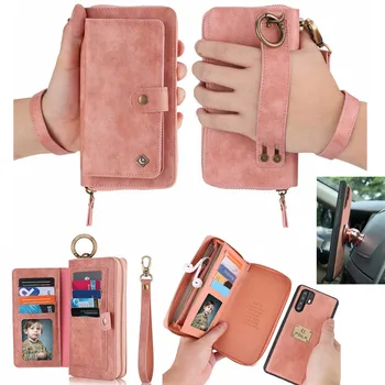 

Multifunction PU Leather Zipper Wallet Card Bag Case For Huawei P30 Pro Nova 4e Removable Handbag For HUAWEI P30 Lite Purse Case