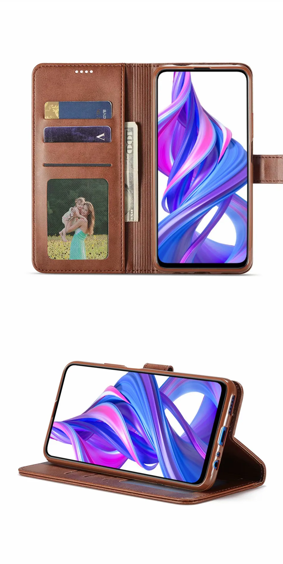 Huawei P Smart Z чехол для телефона s кожаный Винтажный чехол-кошелек s на huawei P Smart Z чехол на магнитной застежке