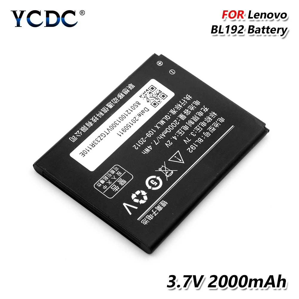 YCDC 3,7 V 2000 мА/ч, BL192 BL-192 телефон Батарея BL 192For lenovo A750 A529 A560 A680 A590 A328 A300 литий Батарея