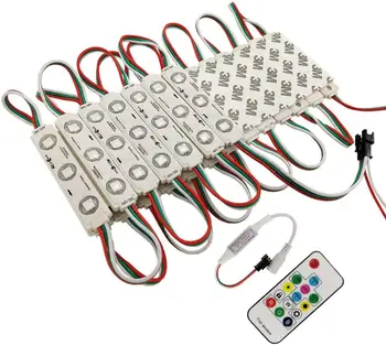 

20Pcs WS2811 LED Module Lights 0.72W SMD 5050 Addressable Dream Color DC 12V RGB LED Module Waterproof IP65 LED Storefront Light