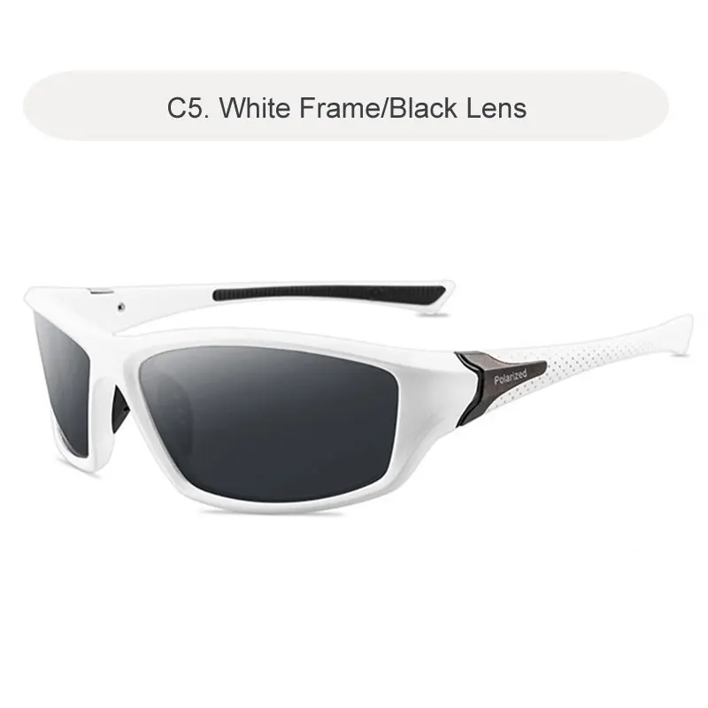 C5 White-Black Винтажные поляризационные солнцезащитные очки мужские мужские водительские оттенки уличные солнечные очки ретро Рыбалка спортивные мужские очки Oculos - Цвет линз: C5 White-Black