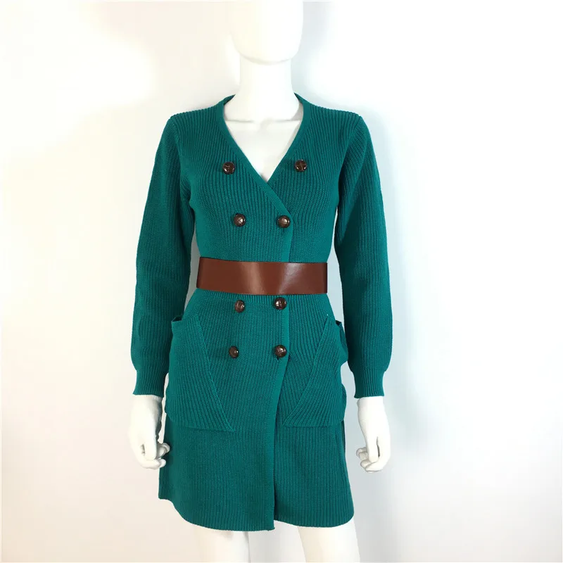 Высококачественное облегающее платье осень зима 2020 Модные женские вязаные