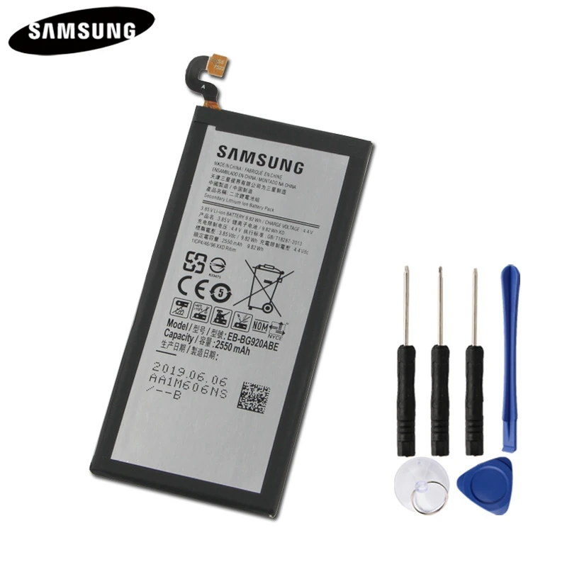 Оригинальный аккумулятор EB BG920ABE BG920ABA для Samsung GALAXY S6 SM G920K /V/T/A/I/F/P G9200 G9208 S6edge S6edgePlus S7