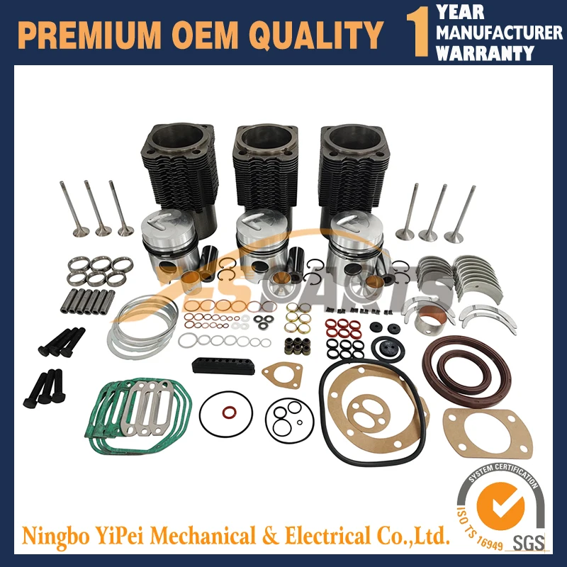 Overhaul Rebuild Kit For Deutz F3l912 Engine 3 Cylinder Std Engine