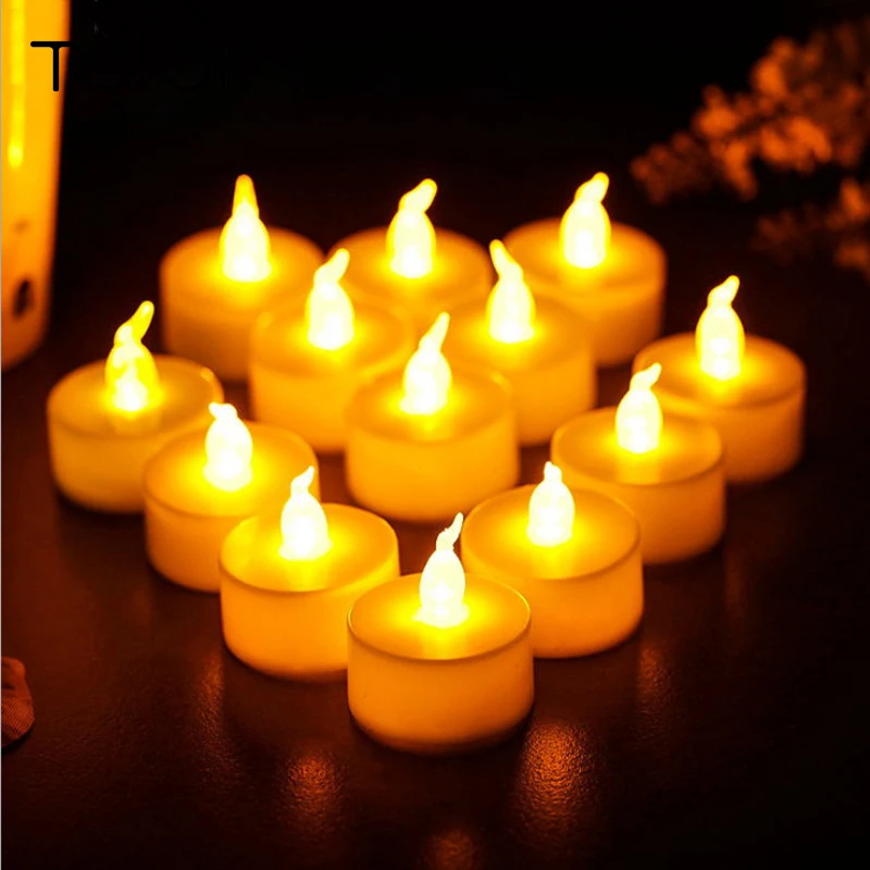 24pcs Flickering Candles Smokeless Candles with Battery for Party Colorful light Festivals 6pcs Flameless LED Candles Tea Lights Weddings,Christmas Decoration