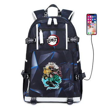 

Ghost Blade Kamado Tanjirou USB Port Backpack Bags Laptop School Travel Book Bag Students Casual Laptop Girls Boys Rucksack Gift