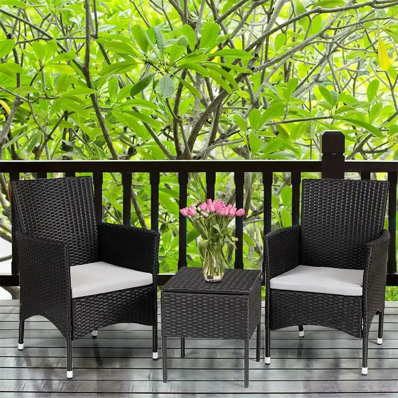 2 Pcs Dining Chairs Set With 2 Cushion Covers Outdoor Garden Rattan Wicker Chairs Patio Furniture Op3419 Aliexpress