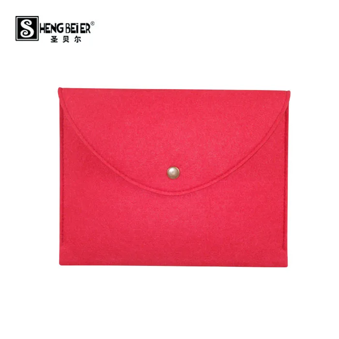 

17 New Style Solid Color Tablet PC Bag Retro Felt Material Computer Bag Envelope Hidden Button Computer Bag