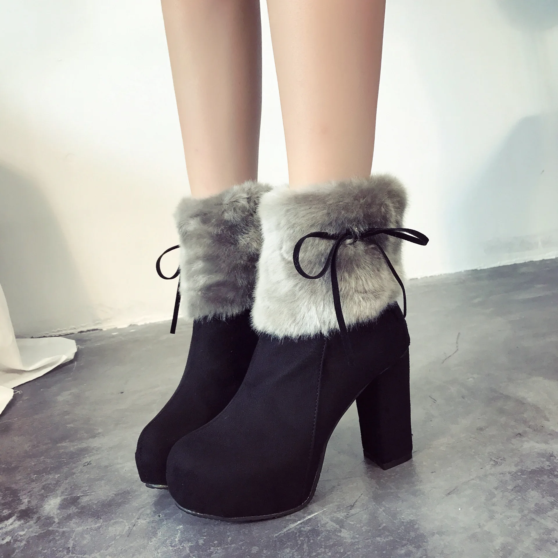 

Ankle Boots Chunky Heel Short Boots Tube Martin Boots 2019 New Style Versatile Spring And Autumn Harajuku British Style Korean-s