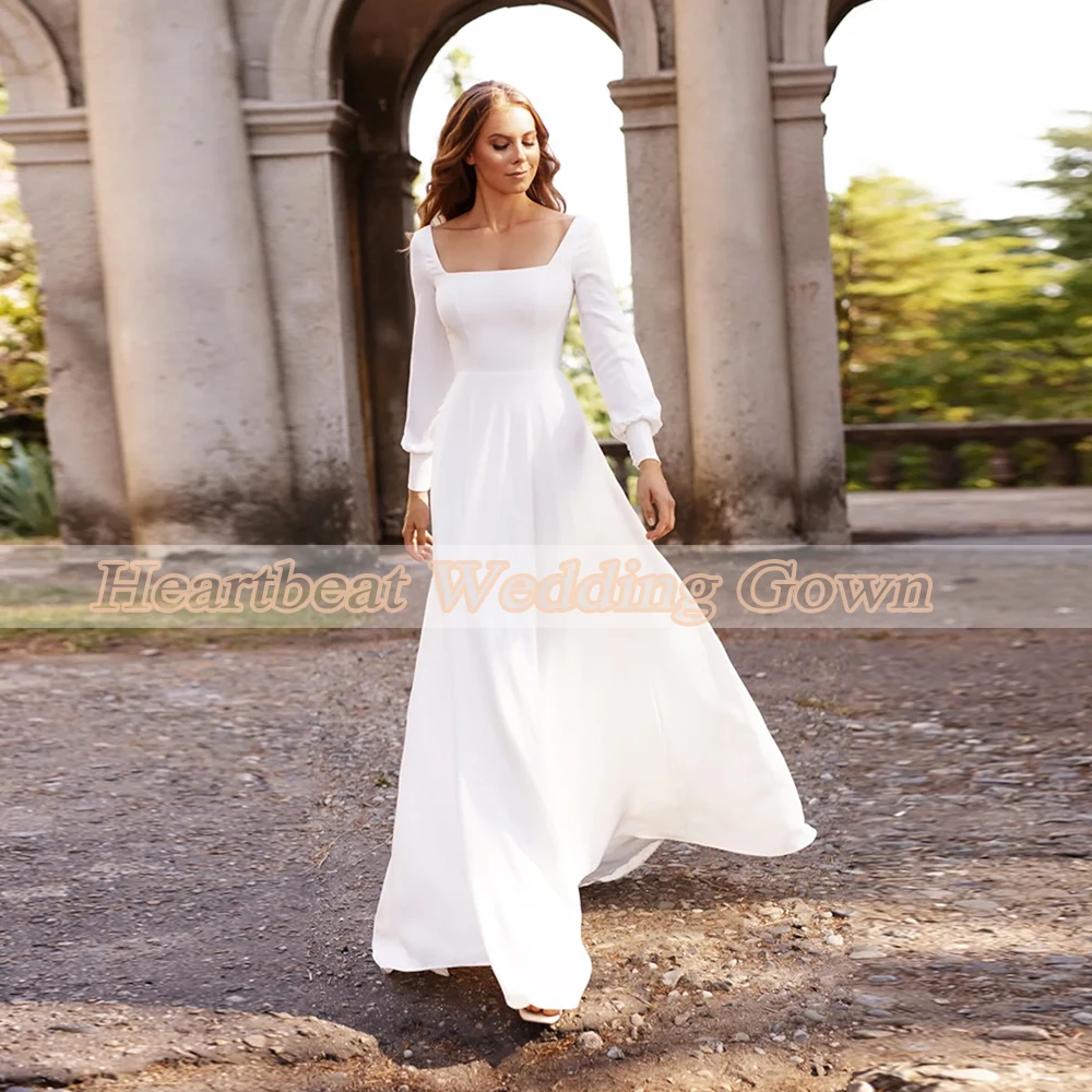 White Wedding Dresses Floor Length 