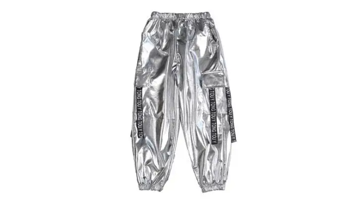 Silver Pants Детская классная одежда в стиле хип-хоп с блестками Серебристая куртка топ-пальто свободные повседневные штаны для девочек и мальчиков Джаз Танцевальный Костюм Уличная одежда - Цвет: Silver Pants