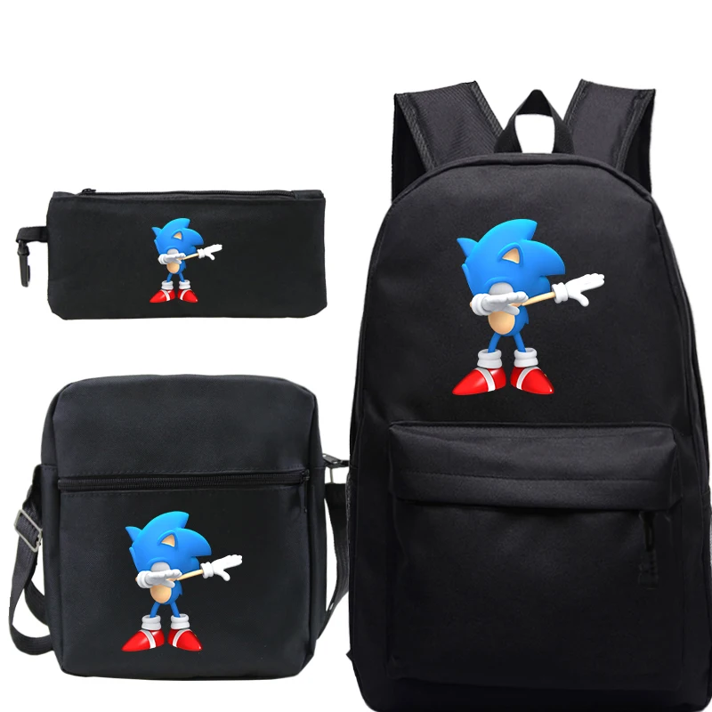 Вытирая Sonic зубная щётка 3 шт./компл. рюкзак Для женщин Для мужчин повседневная холщовый рюкзак для ноутбука Повседневное для путешествий, детская школьная сумка, спортивная сумка для путешествий, сумки на плечо - Цвет: 2