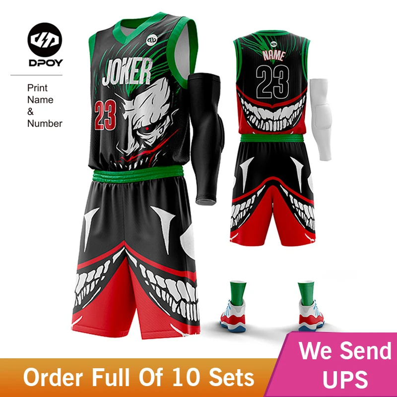 Camiseta de baloncesto de Joker para hombre y niño, ropa deportiva divertida de dibujos animados personalizada para equipos, deportivos de entrenamiento, marca dpoy|Conjunto de baloncesto| - AliExpress