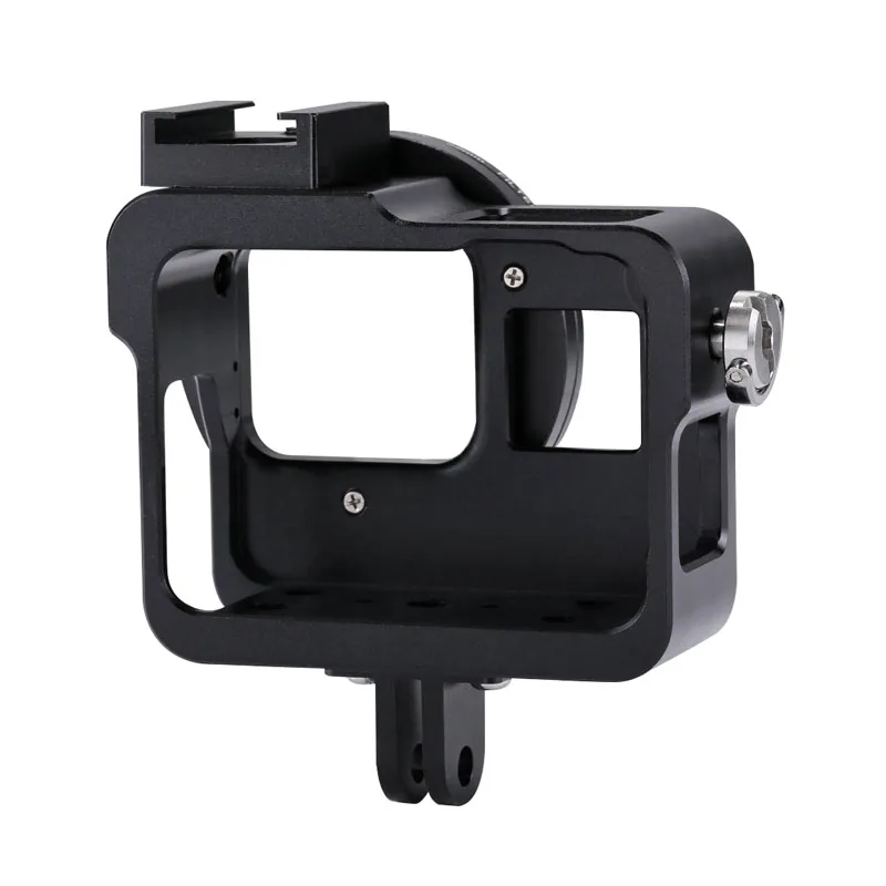 Для GoPro аксессуары корпус CNC алюминиевый сплав Защитная клетка с 52 мм УФ-объектив для GoPro HERO 6/5 черный