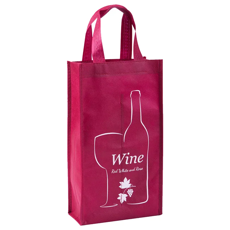 

20pcs/lot No-woven Fabrics Wine Bag Wine Bottle Storage Bag Cloth handle Bag For Wine Shopping Bag Free Shipping