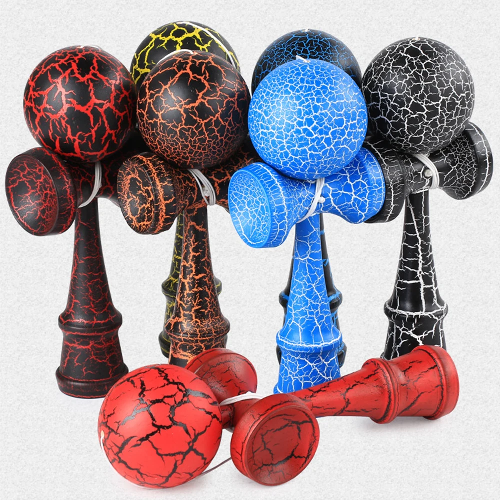 Wooden Crack Paint Kendama Juggling Ball Japanese Traditional Fidget Sports Toy Gift New