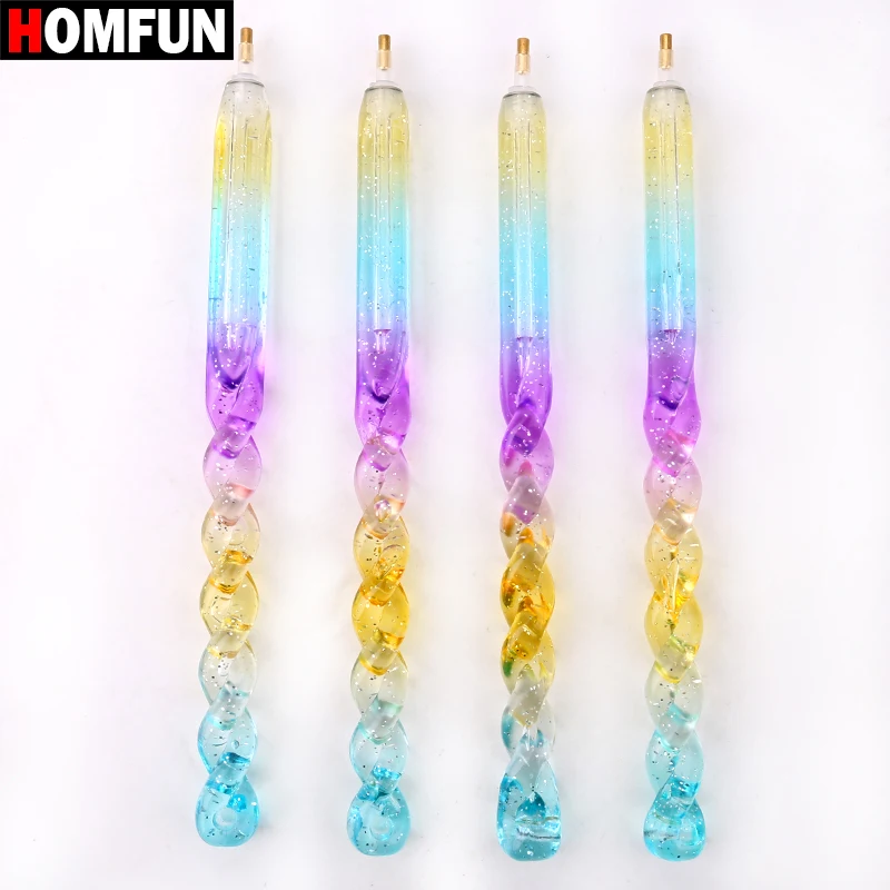 

HOMFUN Diamond Painting Point Drill Pen Tool 5D DIY Diamond Embroidery Cross Stitch Colorful Rhinestone Point pen Tools Gift