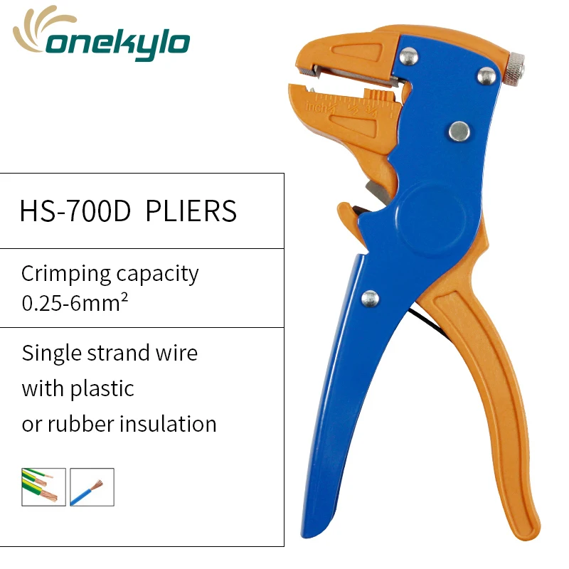 

HS-700D Self-adjusting Insulation Wire Stripper Cutter Hand Crimping Tool 0.25-2.5mm2 for Camping Climbing Outdoor Home