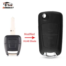 Dandkey 2 Botão Carro Modificado Flip Remoto Chave Shell Para Vauxhall Opel Astra Zafira Vectra Omega (HU100/HU46/HU43/YM28) caso chave