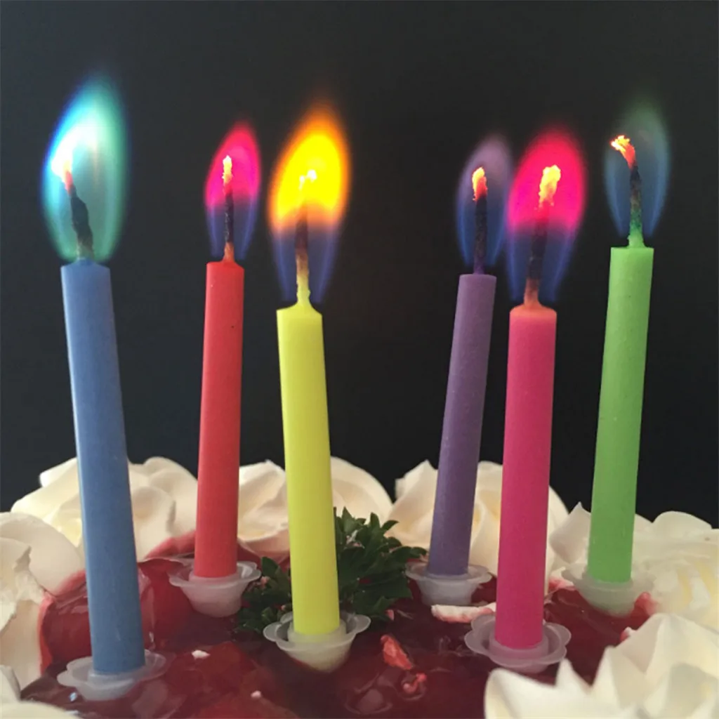 

Birthday Candle 6pcs Cake Candles Creative Happy Party Festival Colorful Flames velas bougie anniversaire velas cumplea os #R15