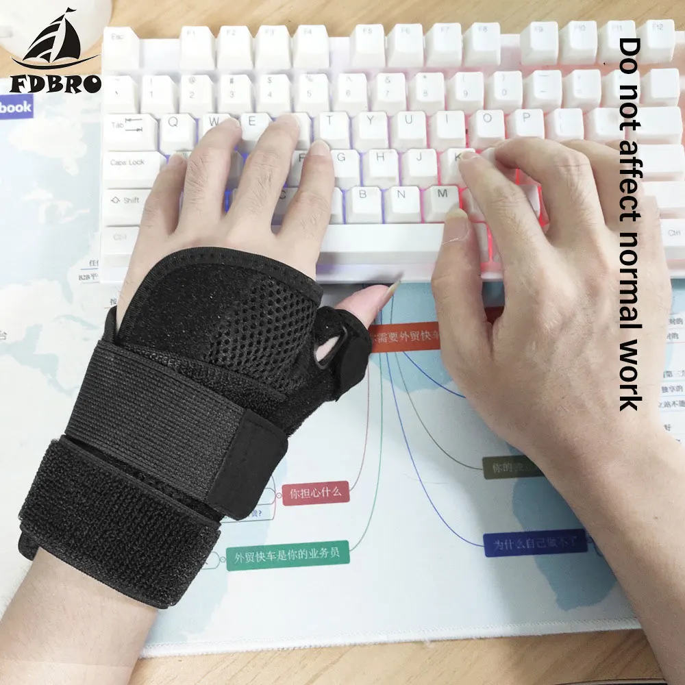 FDBRO Adjustable Fracture Protector Arthritis Sprain Fixed Band Thumb Steel Strap Wrap Wrist Support Brace Wristband Sheath 1Pcs