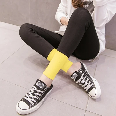 Black yellow 8200# крутые Лоскутные хлопковые леггинсы с v-образным вырезом для беременных, осенние модные леггинсы для беременных, Стильные Леггинсы для беременных - Цвет: Black yellow