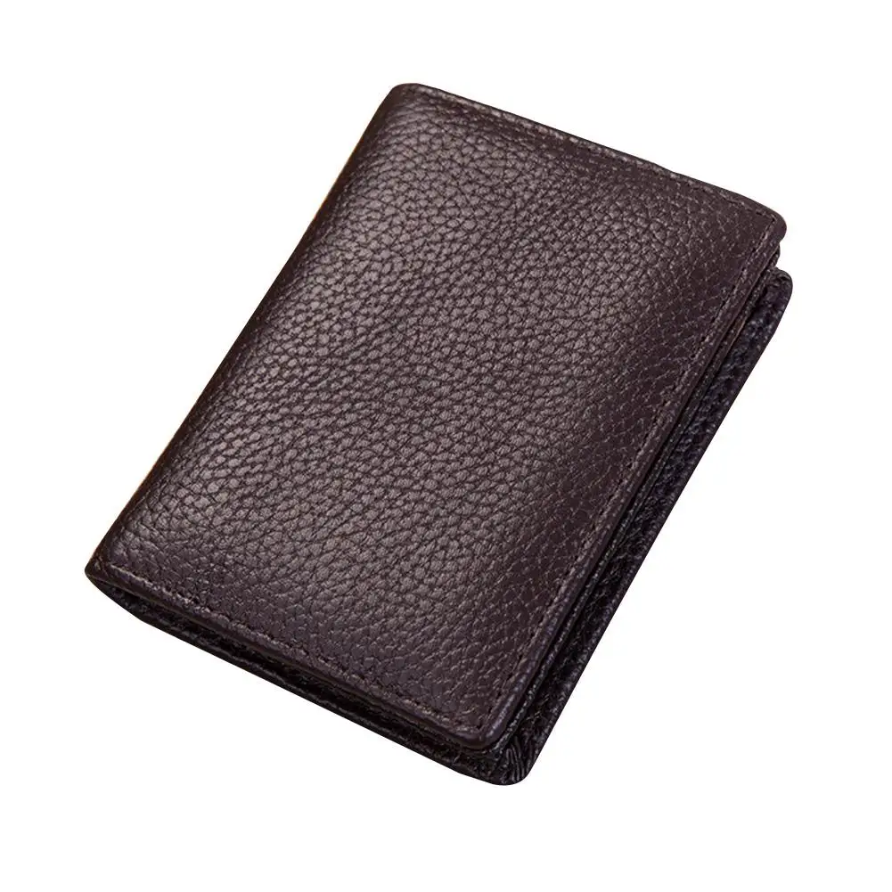 

Fashion Men Faux Leather Lichee Pattern Solid Color Business Cards Bag Wallet