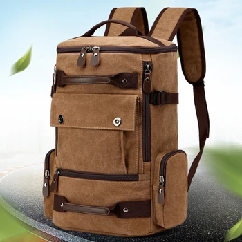 

Canvas Backpack Vintage Women Men 15.6 Laptop Bagpack School Bags Travel Business Back Pack Bag Mochila Rucksack Male Backpacks