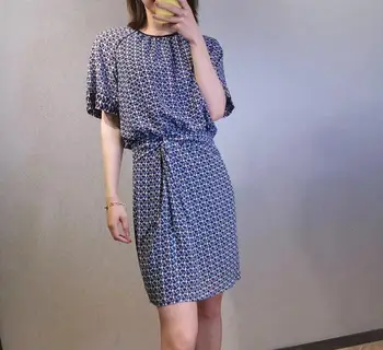

Women Dress 2020 Pattern Printing Irregular Waist Bag Hip Dress Women