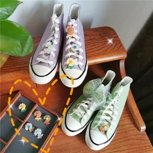 Boucle de chaussures pour filles et enfants, 1 pièce, bricolage de fleurs, accessoires tendance, lacets créatifs, accessoires décoratifs pour chaussures