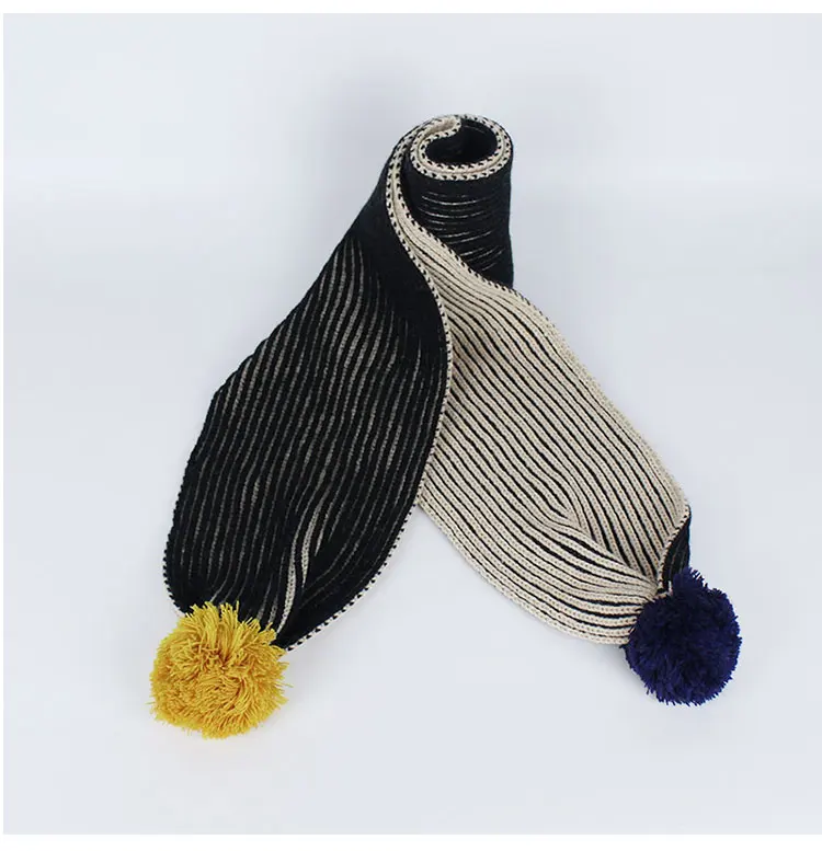 Двухсекционный шарф и шапка для детей и женщин, шапка бини, осенне-зимние вязаные Повседневные шапки унисекс, сохраняющие тепло эластичные шапки для улицы