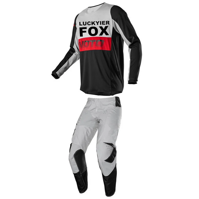 LUCKYIER FOX костюм для мотокросса 180 комплект передач Джерси брюки комбо Dirt Bike ATV MX одежда для внедорожных гонок