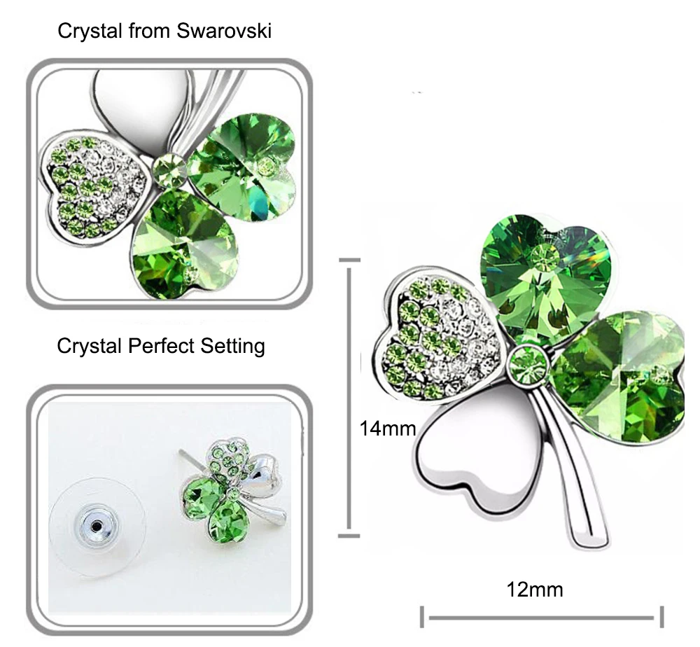 Green Heart Crystal stud earrings