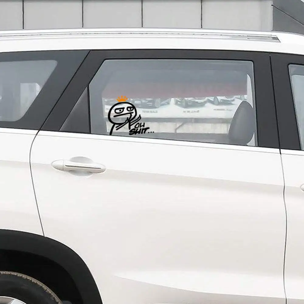 1pc Car Cartoon Styling Stickers OH SHIT Funny Car Sticker Decal Styling Middle Finger Auto Accessories