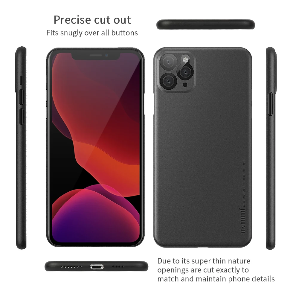 Тонкий чехол memumi для iPhone 11 Pro Max 6,5 дюймов, 0,3 мм ультратонкий с матовой поверхностью покрытие тонкий подходит для iPhone Pro Max Case
