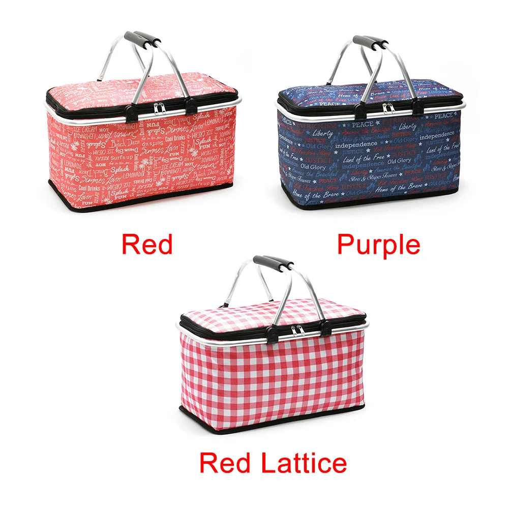 Heat Preservation School Shopping Basket Outdoor Picnic Multifunctional Wear Resistant Oxford Cloth Portable Foldable Lunch Bag