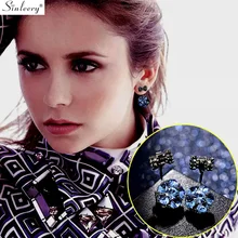 SINLEERY Роскошные Двухсторонние серьги-гвоздики с бантом из кубического циркония, женские свадебные ювелирные изделия, модные женские серьги-гвоздики, ES220 SSH