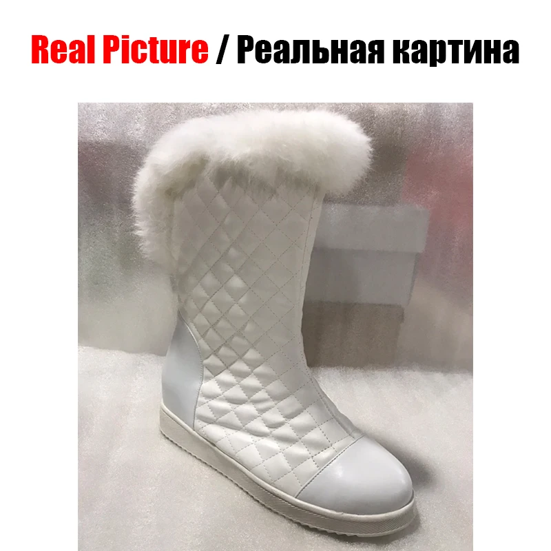 DoraTasia New Popular Women Snow Boots Faux Fur Increased Heels Warm Fur Inside Solid Winter Boots Female Shoes Woman 31-41