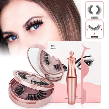 

2019 New Arrival Magnetic False Eyelashes & Eyeliner 5 Magnets Natural Soft Fake Eyelashes Extension with 2 Pairs Eyelashes