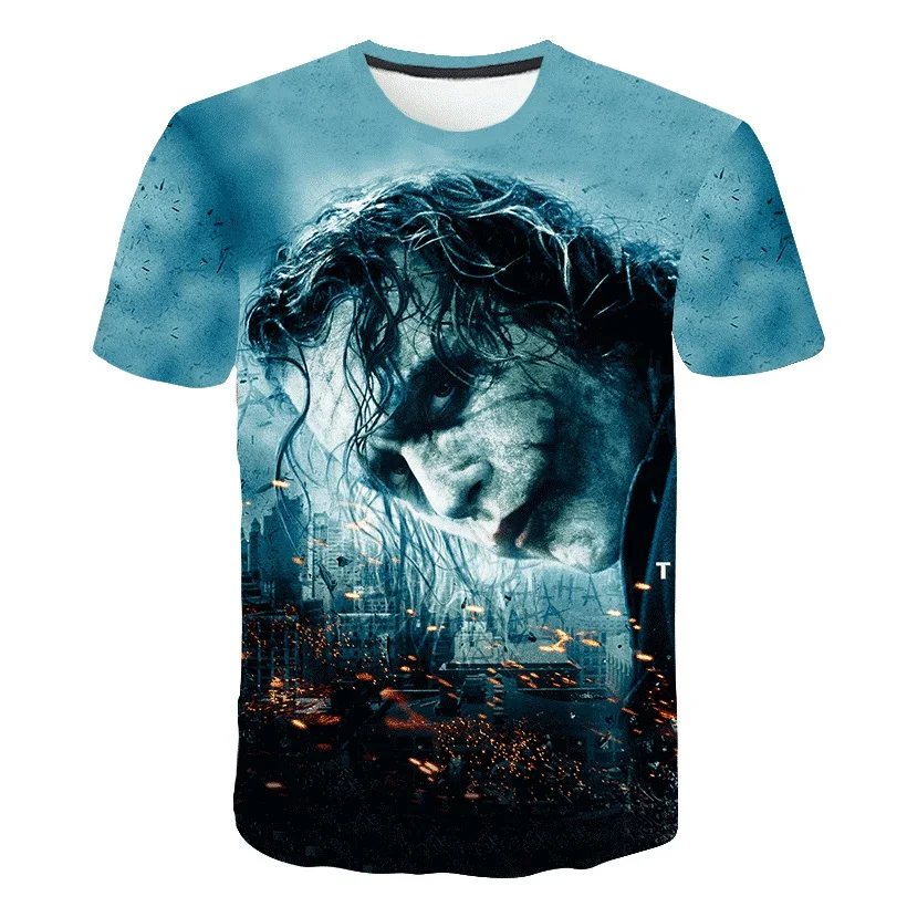 Summer Suicide squads 3D Printed T Shirt Men Joker Face Casual O-neck Male tshirt Clown Short Sleeve Funny shirts Pokemon 6XL | Мужская